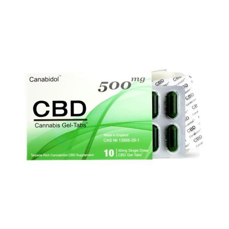 Canabidol 500mg CBD Gel-Tabs 10 Capsules