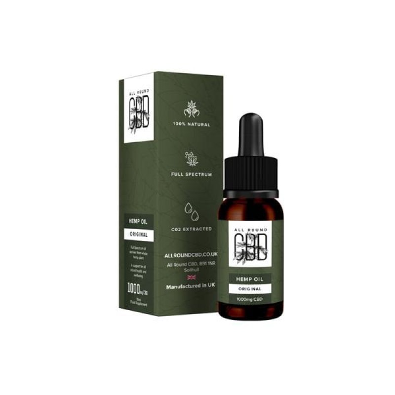 All Round CBD 1000mg CBD Full Spectrum Hemp Oil 10...