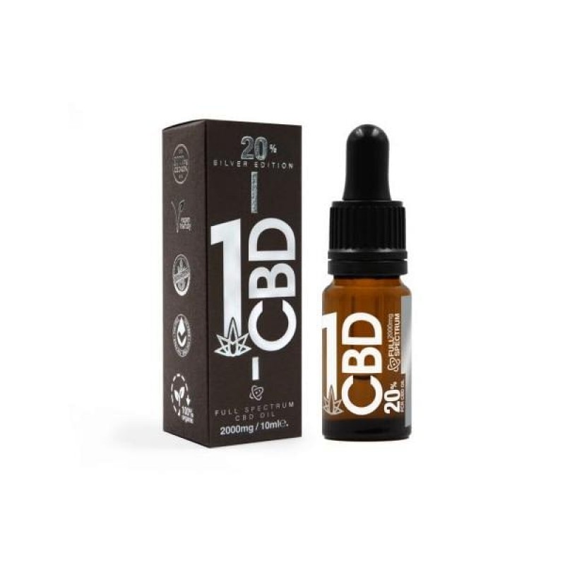 1CBD 20% Pure Hemp 2000mg CBD Oil Sliver Edition 1...