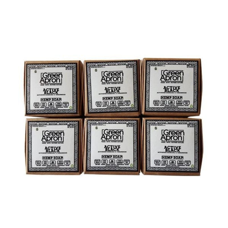 Green Apron 100mg CBD Charcoal Soap – 6 pack