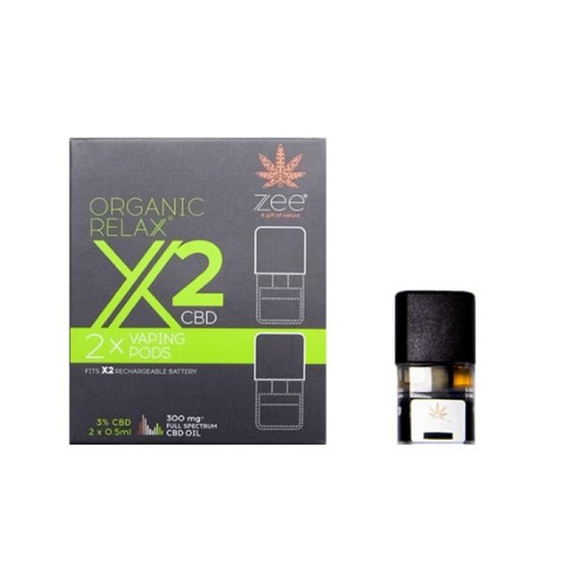 Zee Organic Relax X2 CBD Replacement Pods 300mg CB...